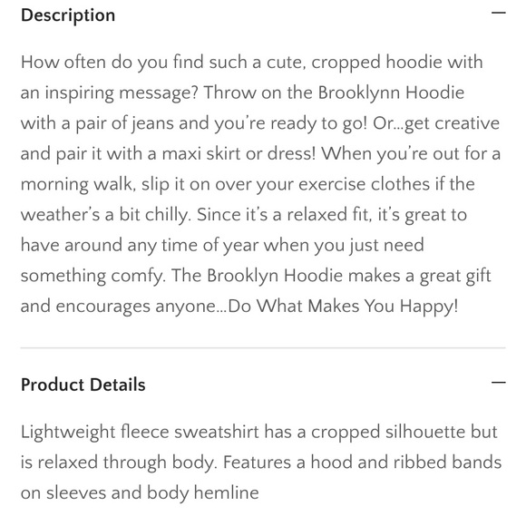 NEW cropped sweatshirt hoodie do what makes you happy - Picture 5 of 10